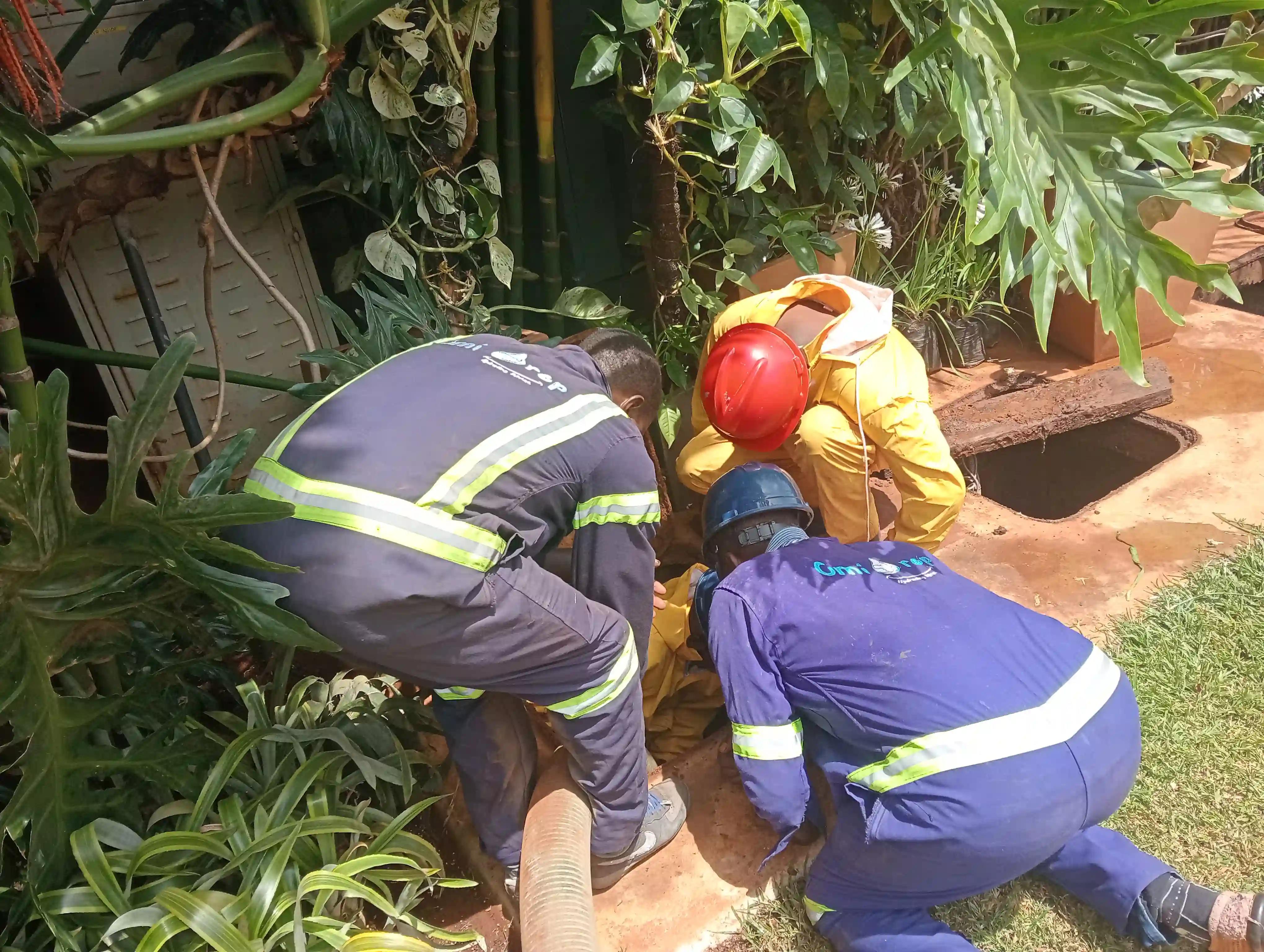 CCTV sewer inspection camera in use